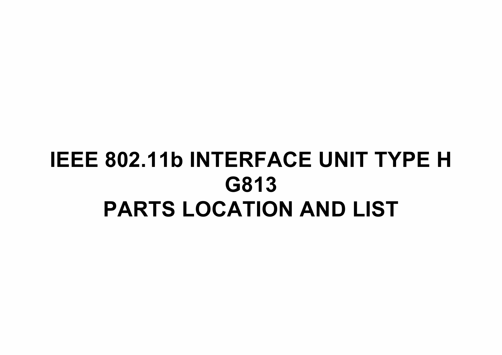 RICOH Options G813 IEEE-802.11b-INTERFACE-UNIT-TYPE-H Parts Catalog PDF download-1